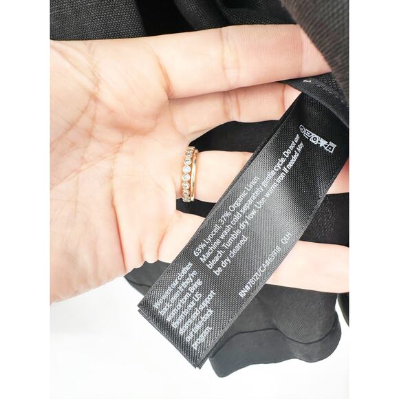 Eileen Fisher Tencel and Linen Slub Blend Black Blazer Jacket Size Large NWT - Picture 3 of 4